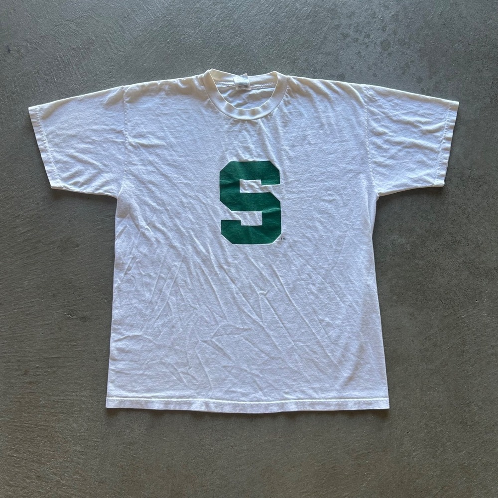 Vintage 90s Michigan State Shirt Size XL White Spartans MSU University College